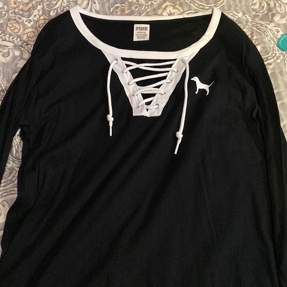 PINK Victoria's Secret Tops - black pink shirt